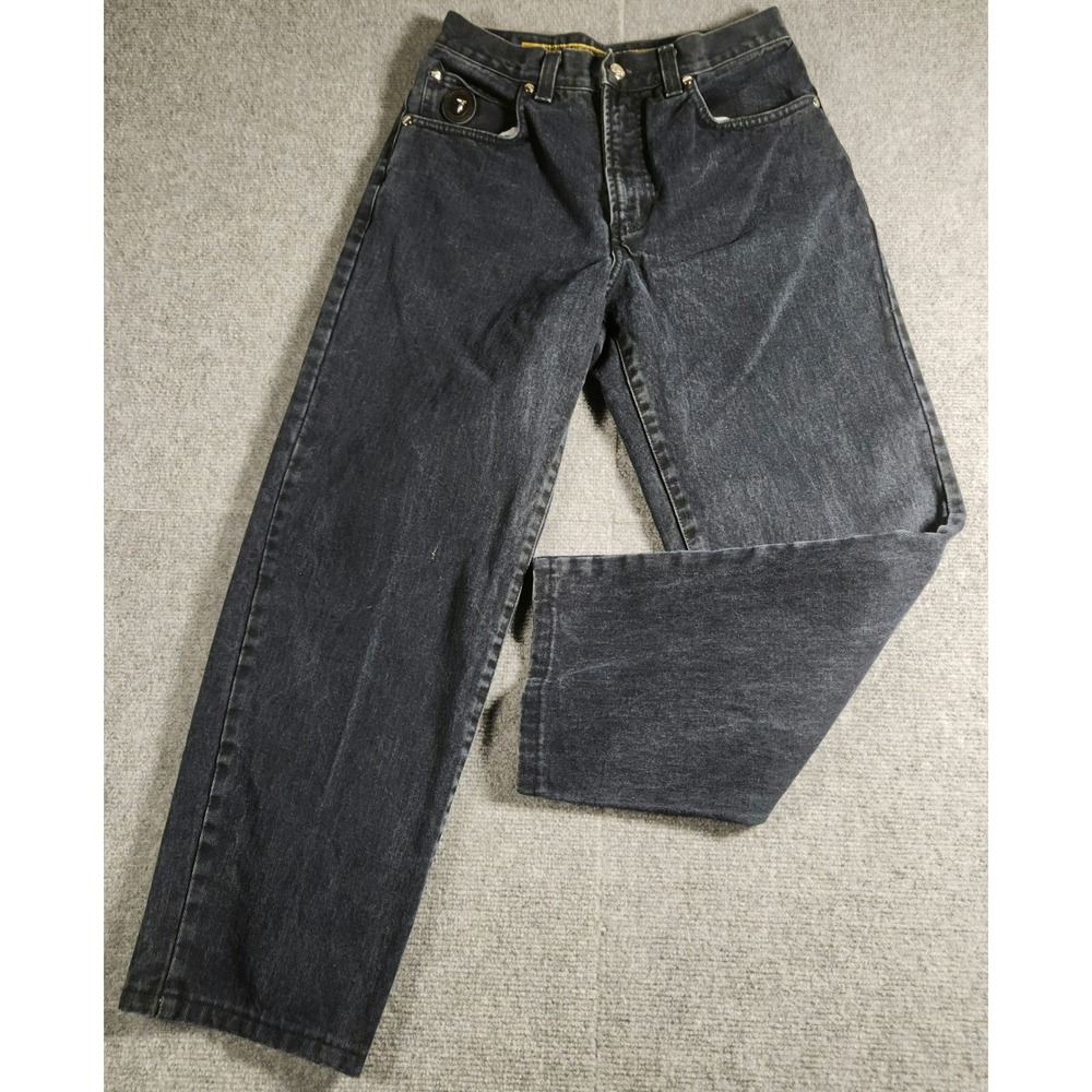 Trussardi Jeans Mens 32 No 1 Jeans Black Straight Leg High Rise Italy EXCELLENT